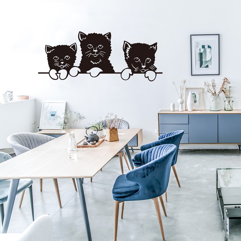 Cute Cat Theme Family Room Window Wall Mural Decorative Decal Beautiful Diy Detachable Wall Sticker Accessories Tools: C