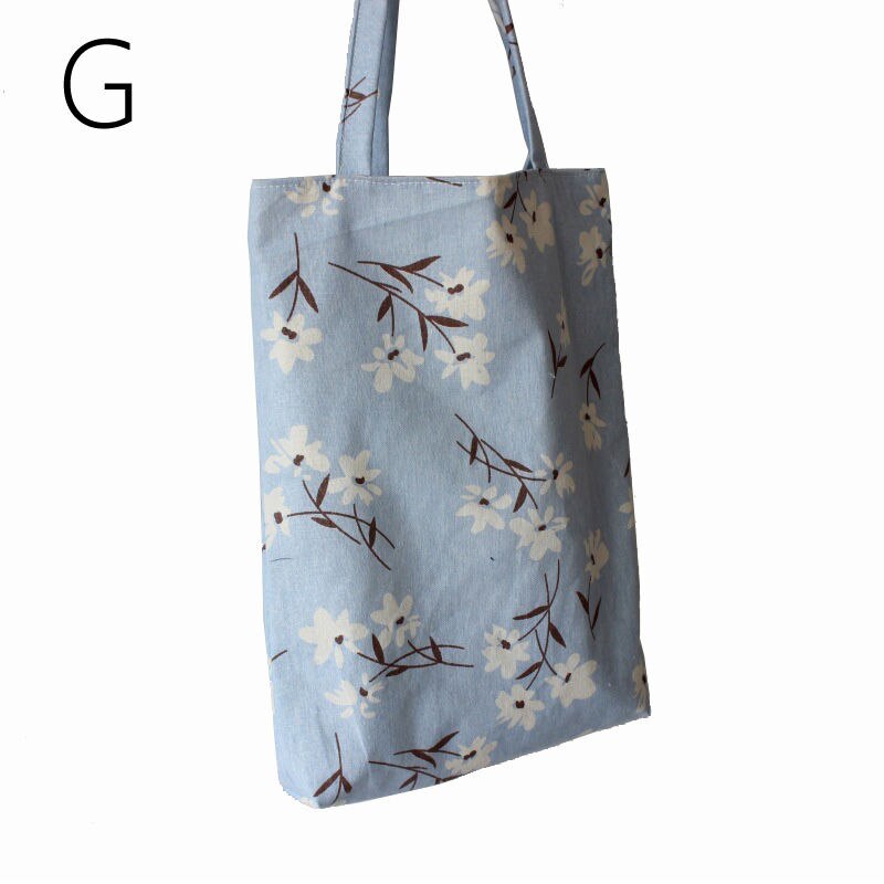 Eco Handtas Herbruikbare Boodschappentas Opvouwbare Strandtas Dagelijks Gebruik Schoudertas Bloem Print Casual Canvas Tote Satchel: G