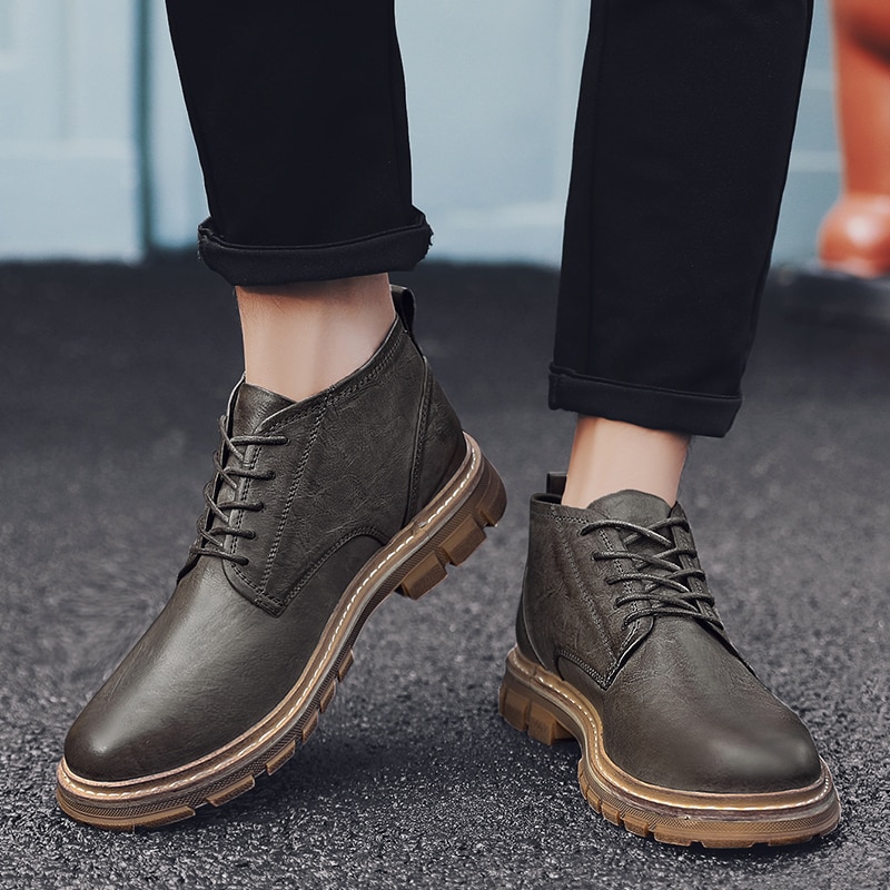 Heren leren schoenen flats oxfords schoenen heren casual schoenen veterschoenen leren laarzen voor heren sneakers chaussure homme vii