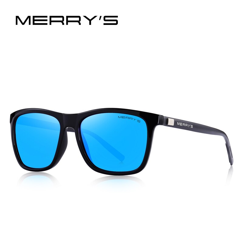MERRYS gafas de sol de aluminio Retro Unisex polarizadas lentes Vintage gafas de sol para hombres/mujeres S8286: C11 Black Blue