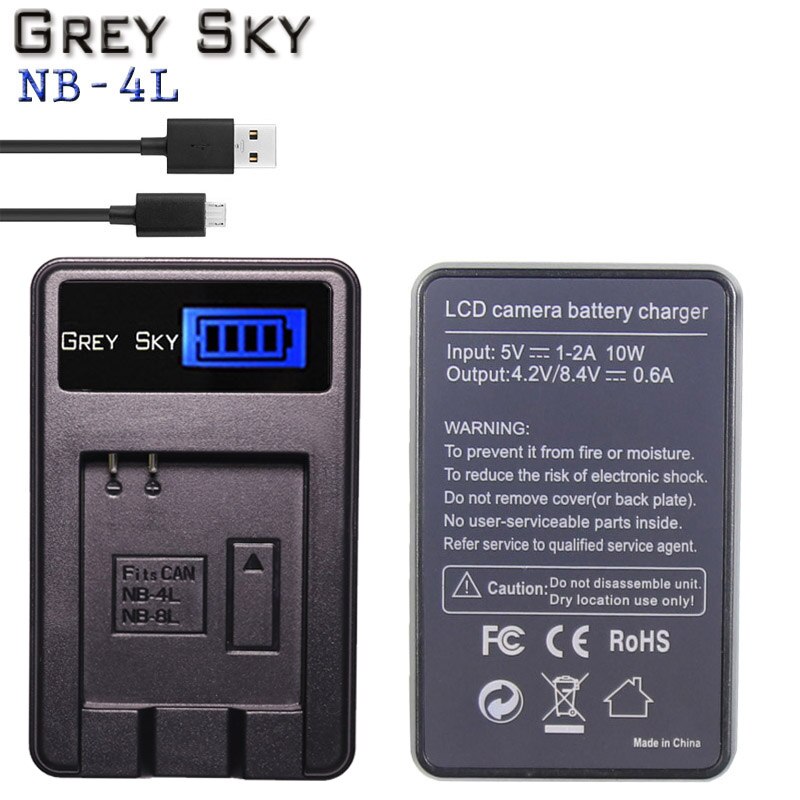 bateria NB-4L NB 4L NB4L battery pack + LCD USB Charger for Canon IXUS 60 65 80 75 100 I20 110 115 120 130 IS 117 220 225 camera