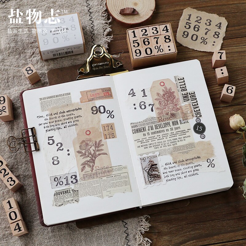 Vintage Basic Digitale Nummer Karakter Stempel Diy Houten Stempels Voor Scrapbooking Briefpapier Scrapbooking Standaard Stempel