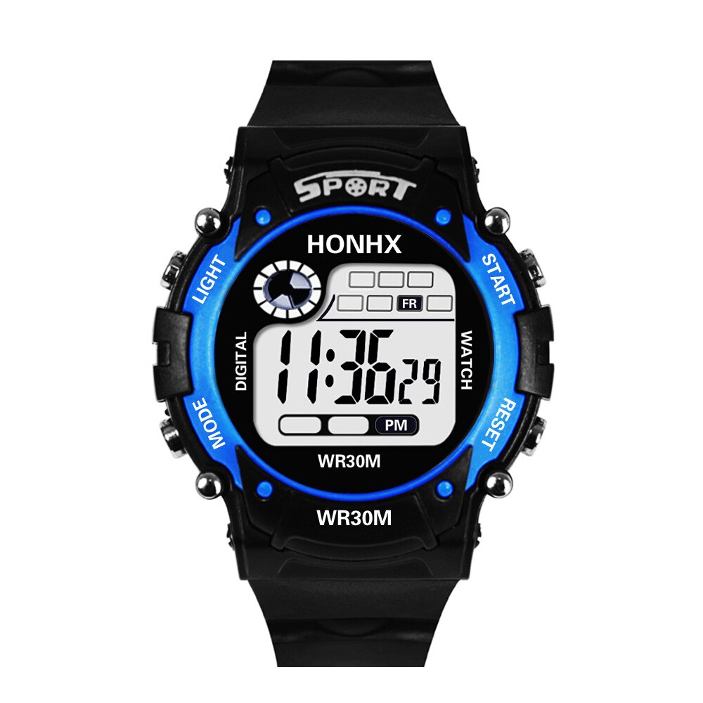 Udendørs sport digitale ure multifunktion herre elektronisk ur vandtæt alarm led display ur gult armbåndsur herre: 58-1-1
