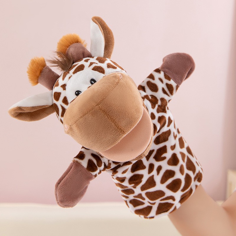 Burattini da dito a mano Giocattolo di peluche di cartone animato Fornitura per feste Raccolta di famiglia Giocattolo preferito leone Pecora Anatra Giraffa Regali per bambini: Grigio