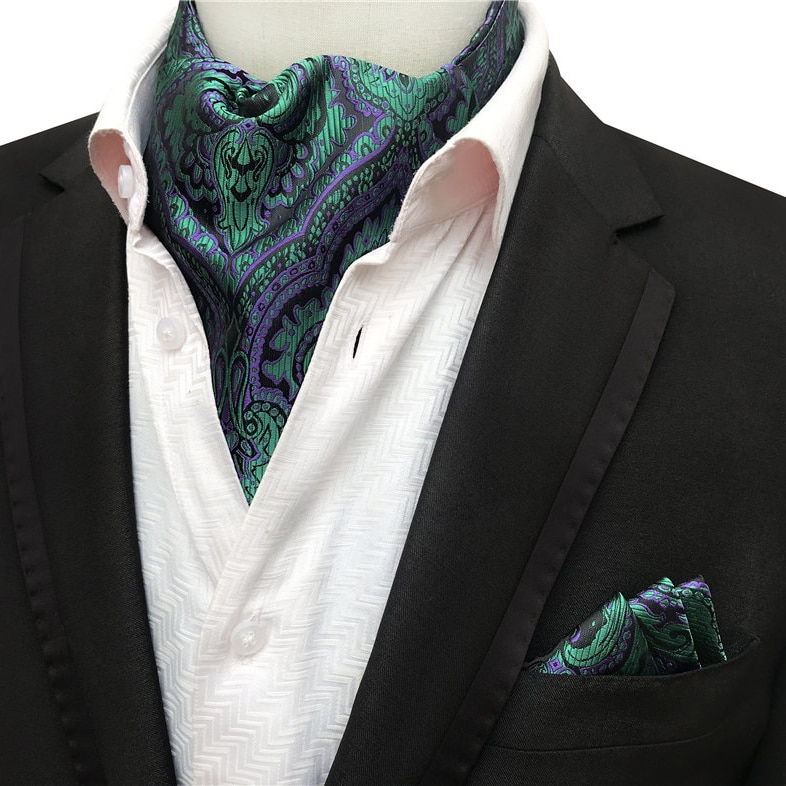 Menn bryllup fest ascot sett vevd formelle skjerf sett med lomme kvadrat