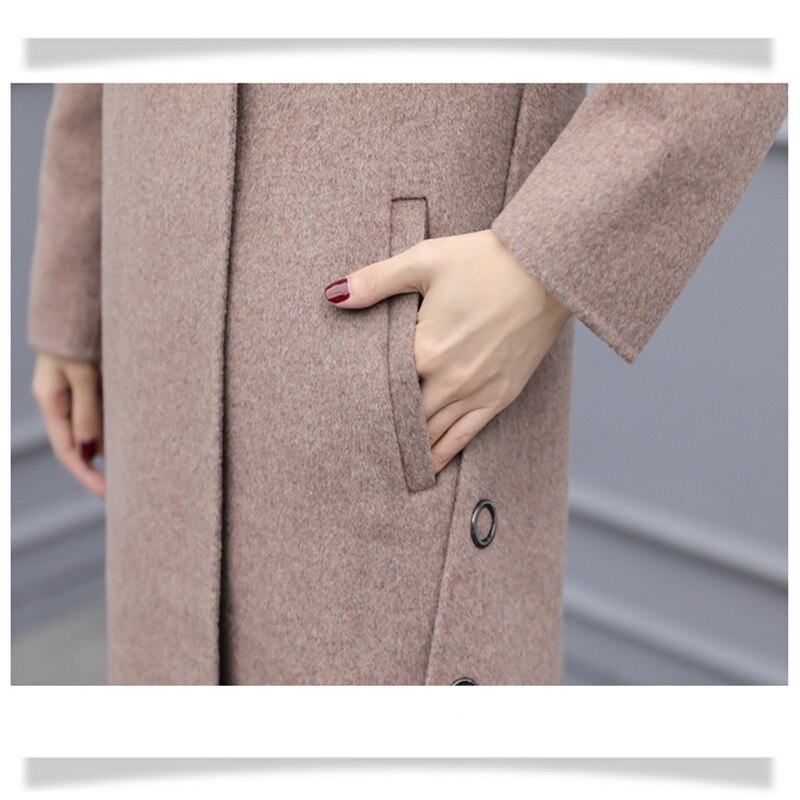 Abrigo de lana con carácter para mujer, chaqueta holgada Irregular de longitud media, ropa exterior ajustada, Camel, JD2036, otoño e invierno, 2022