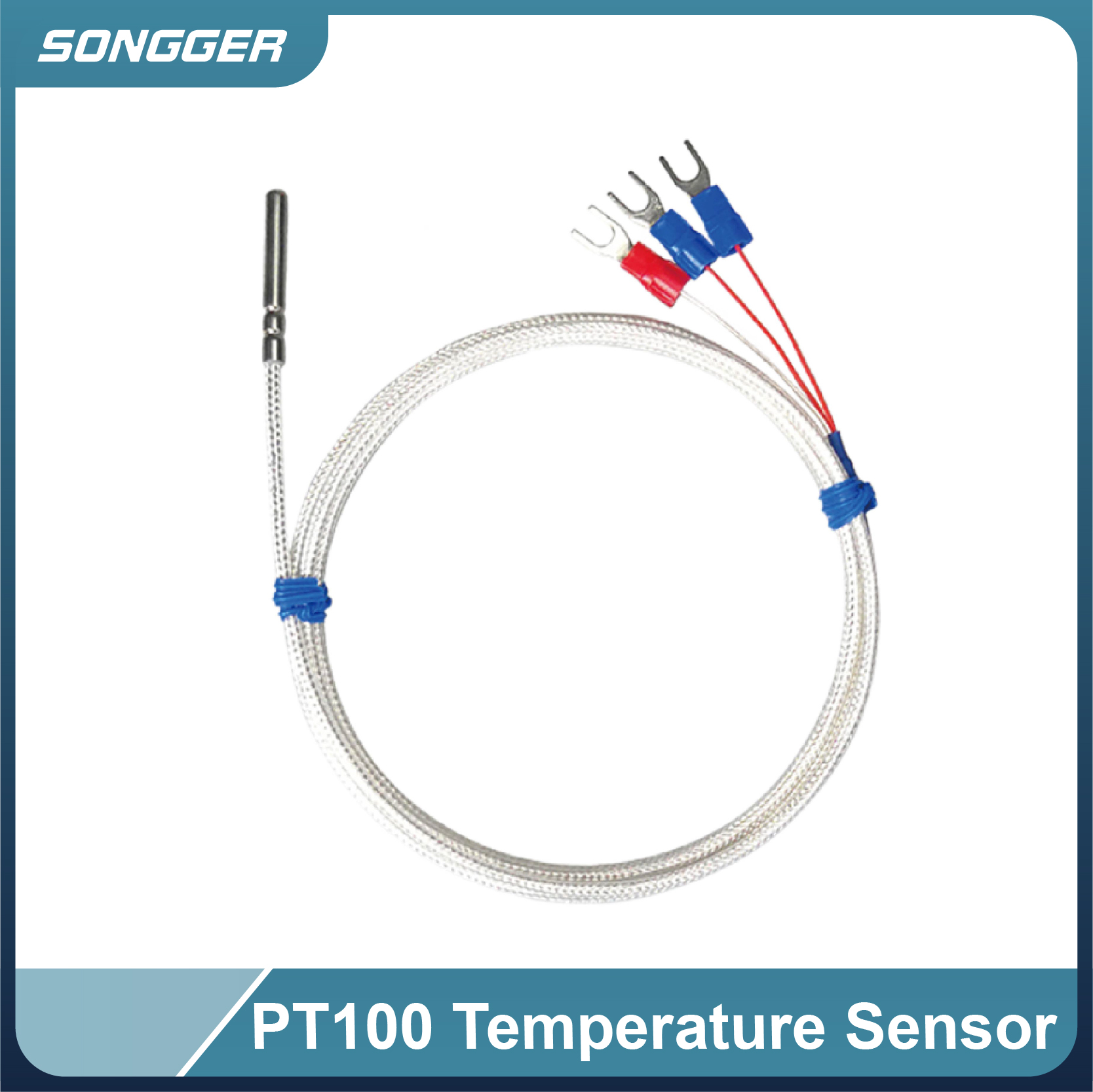 PT100 Temperature Sensor Waterproof Stainless Steel Probe High Temp RTD Platinum Resistance Thermometer Industrial Use