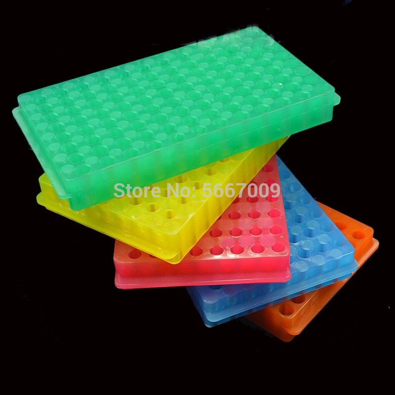 1pc labb 96 hål plast 0.5ml / 1.5ml / 2ml dubbelsidiga vändbara olika hål rörhållare centrifugrörsställ