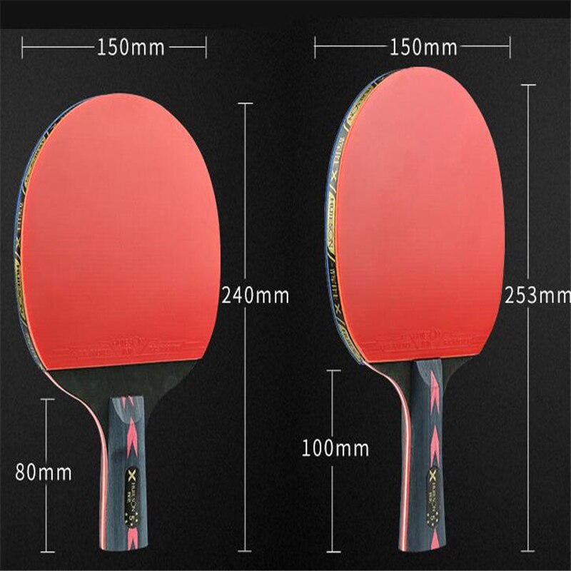 2Pcs Upgraded Carbon Table Tennis Racket Set Super Powerful Ping Pong Racket Bat for Adult Club Training