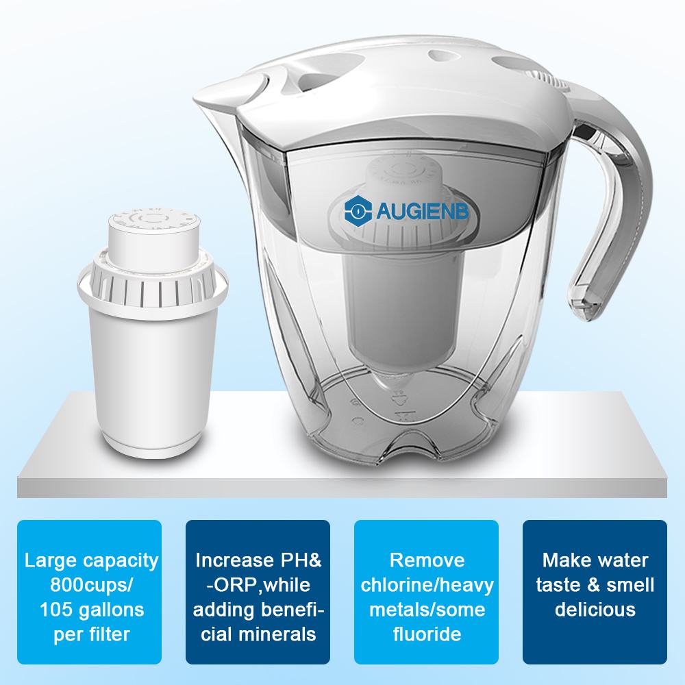 AUGIENB, jarra de agua alcalina, ionizador, filtros de larga duración, sistema purificador de filtro de agua, sistema de filtración, alcalino de alto pH, 3.5L