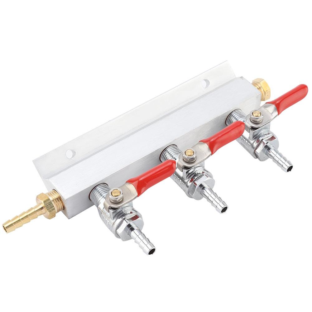 3 Way CO2 Gas Distribution Manifold Beer Dispensing Barrel Dispenser Home Air Gas Manifold Distribution Splitter Beer homebrew
