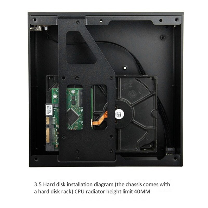 OPQ-A01 Mini ITX Computer Case Chassis Aluminum Briefcase Home Theater AC-DC HTPC Computer Box Desktop PC Enclosure