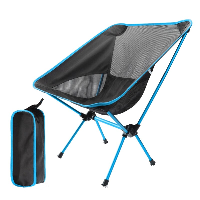 Portátil Luna silla liviana plegable extendido asiento ultraligero desmontable Casa de oficina pesca de Camping: Lake blue