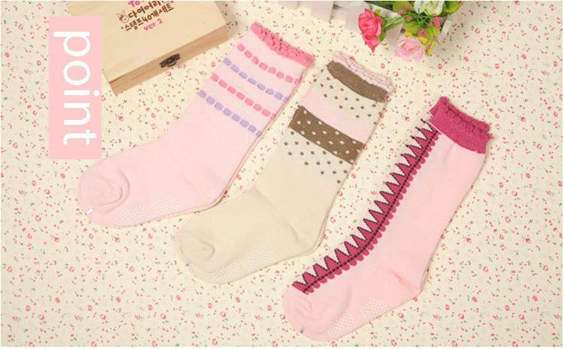 3pairs=a lot cotton Baby socks boy girl kids floor casual sock anti-slip good elastic for 1-3years children: 2