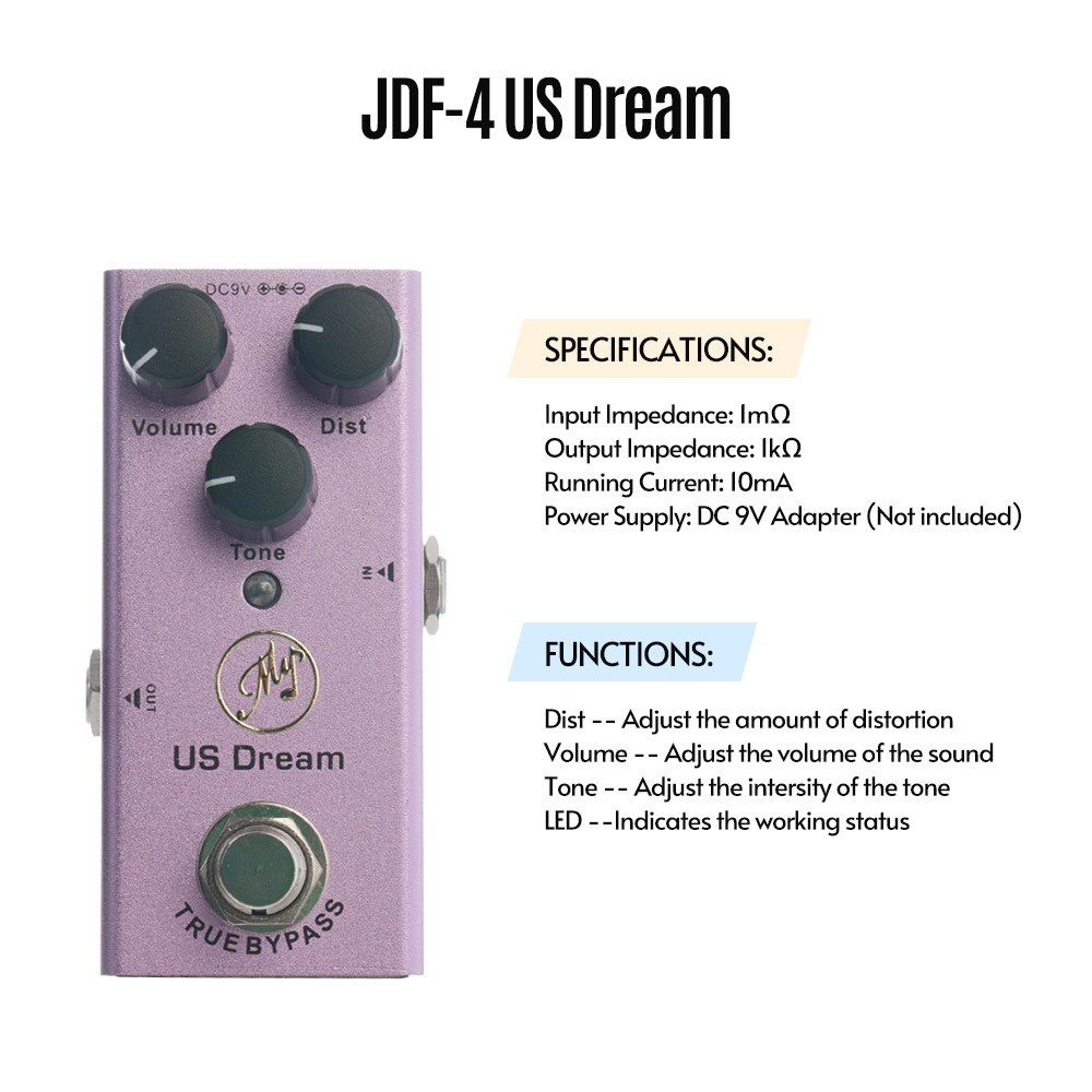 guitar Effect Pedal with True Bypass Portable Sinlge Guitar Pedal guitar accessories guitar pedal guitar parts pedal guitar