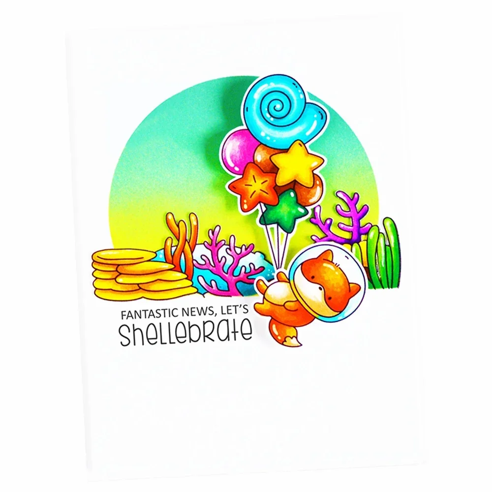 Ballonbos Sea Whale Peckish Knuffels Stempels en Stansmessen Zonnebloemen Alle Ingebouwde Stempel Voor DIY Scrapbooking Kaarten Maken