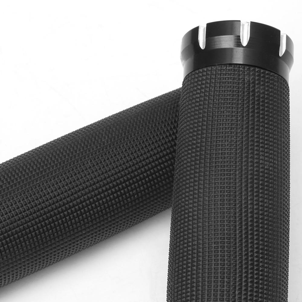 1" Black CNC Hand Grips Handlebar Bars Grip for Harley Touring Sportster Dyna Softail VRSC XL XR