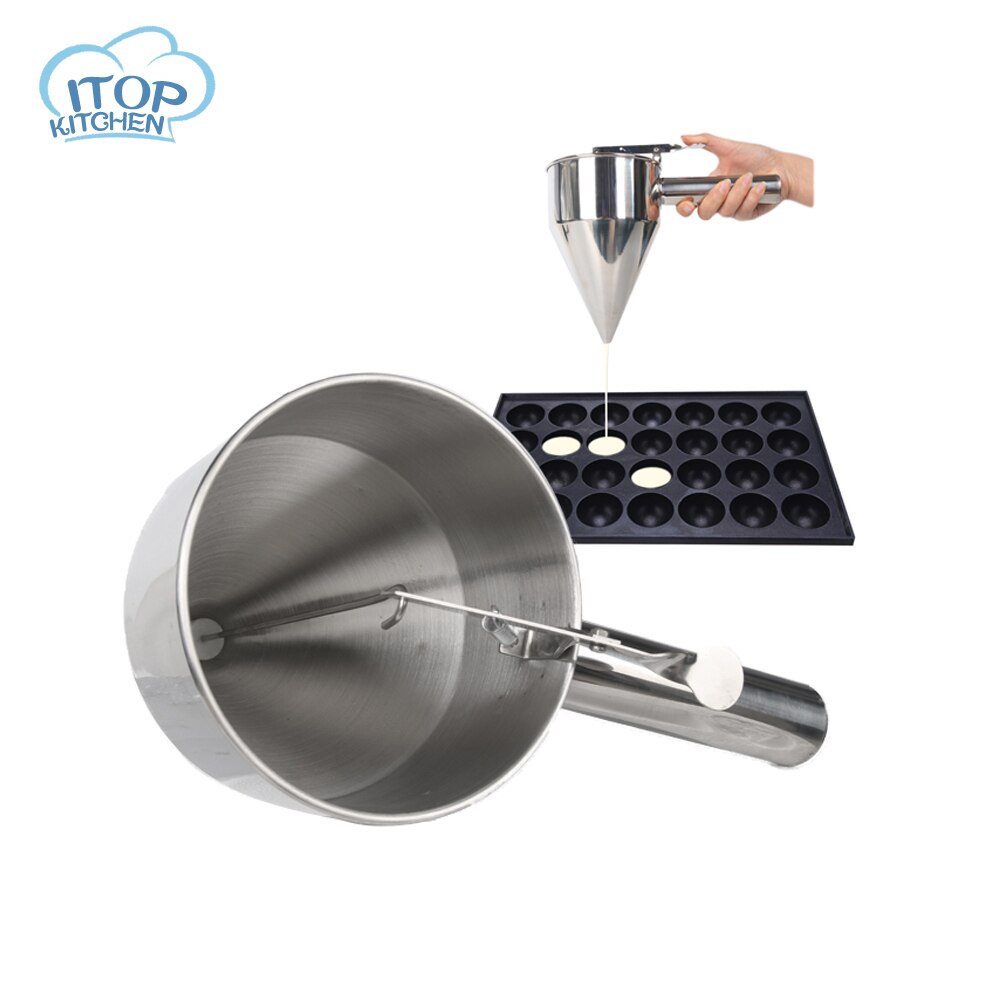 ITOP Stainless Steel Octopus Funnel Jam Dispenser Cupcakes Baking Small Octopus Balls Making with Rack Kitchen Utensils Tools