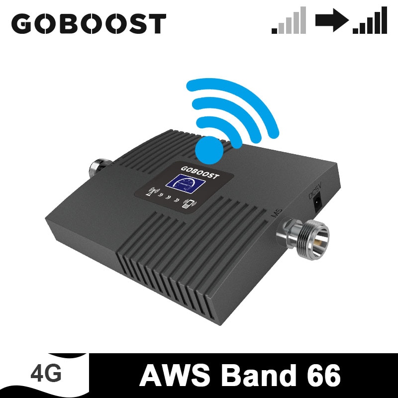 GOBOOST-amplificador de señal para móvil, repetidor AWS Band 66 LTE 4G, ganancia de pantalla LCD, 65dB