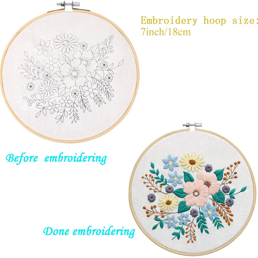 Exakt korsstygn kit blommönster diy broderi starter för vuxna barn heminredning