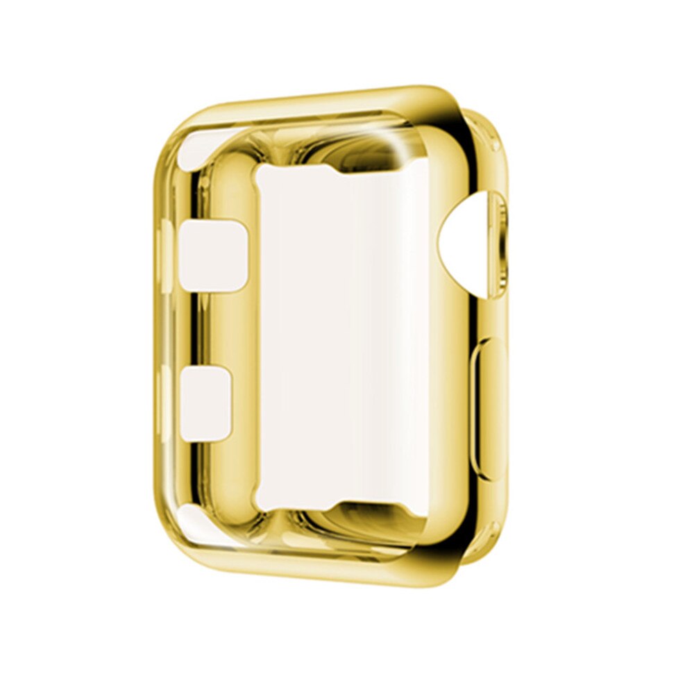 Urcover til apple watch case 42mm 38mm series 3 2 soft slim tpu all-around ultratynd skærmbeskytter til iwatch cover: Guld / 42mm serie 3 og 2