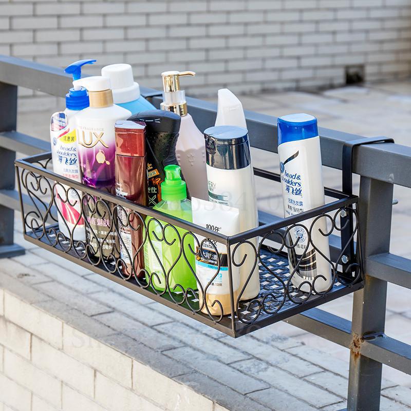 European Balcony Flower Stand Iron Railing Multi-layer Hanging Flower Pot Rack Wall Hanging Green Radish Meat Rack: 50cm  B