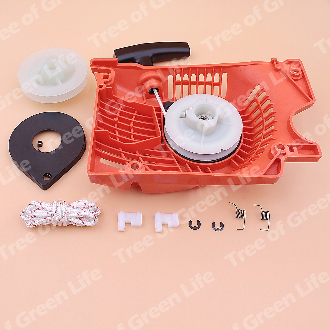 Arranque de retroceso para motosierra China 5200 5800 52cc 58cc, Kit de trinquete de cuerda de resorte de polea de un solo tipo