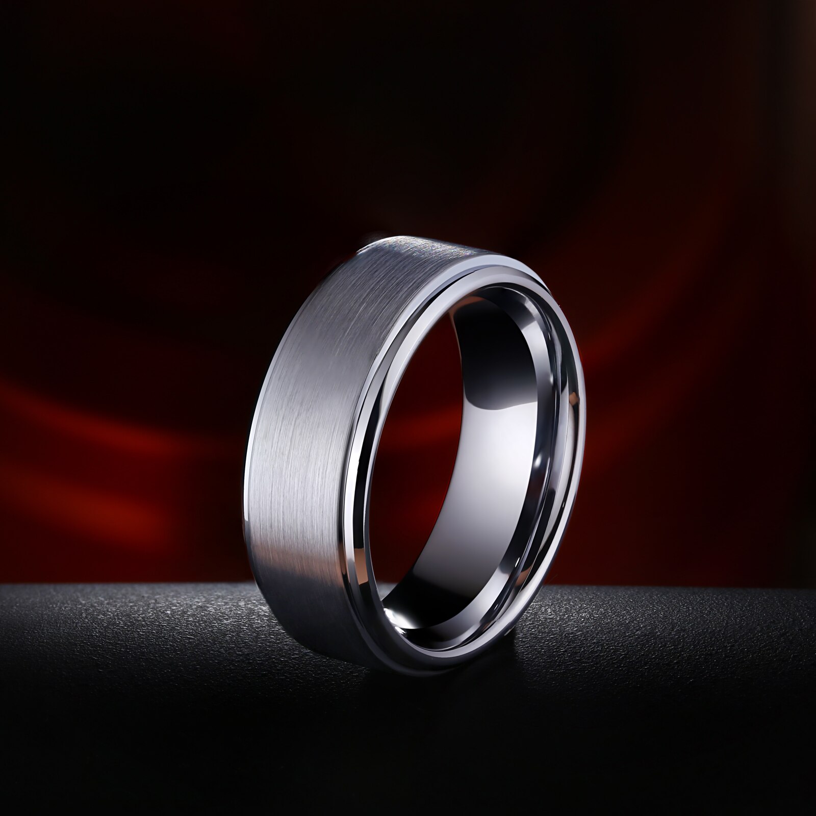 Newshe Heren Tungsten Carbide Wedding Ring 8 Mm Zilver Kleur Band Charm Ringen Voor Mannen Maat 8-13 TRX064