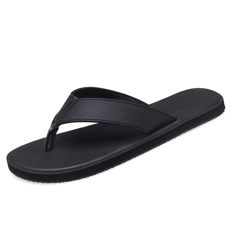 COOLVFATBO Summer Men Flip Flops Comfortable Beach Sandals Shoes for Men Male Slippers Casual Shoes: Black / 43