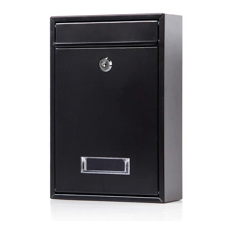 Buzón de hierro con llave y contraseña para exteriores, accesorio de pared para colgar con llave, montado en la pared, WF