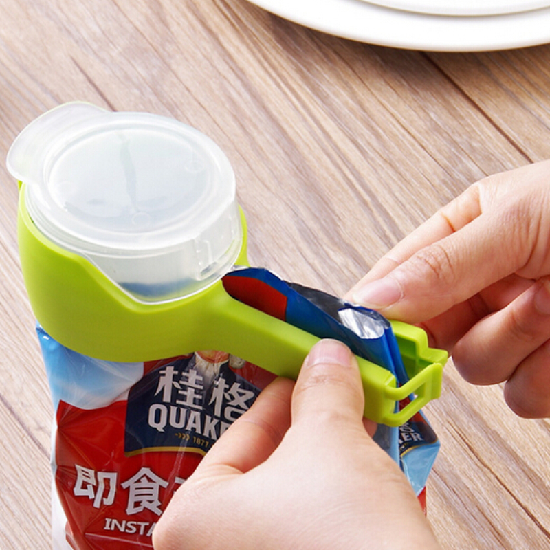 Clip de sellado de bocadillos pinza selladora para mantenimiento fresco de plástico auxiliar de ahorro de alimentos de viaje Gadgets de cocina sello verter bolsa de almacenamiento Clip