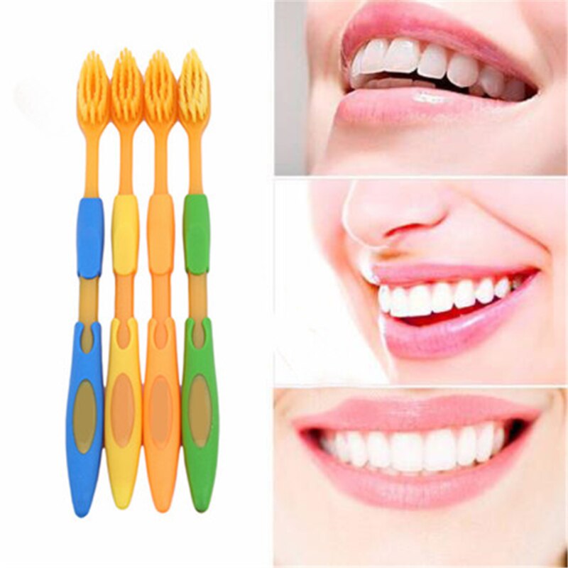 4pcs /set Adult Toothbrush Men Women Soft Bristle Toothbrush Double Ultra Soft Toothbrush Ental Oral Care Tool