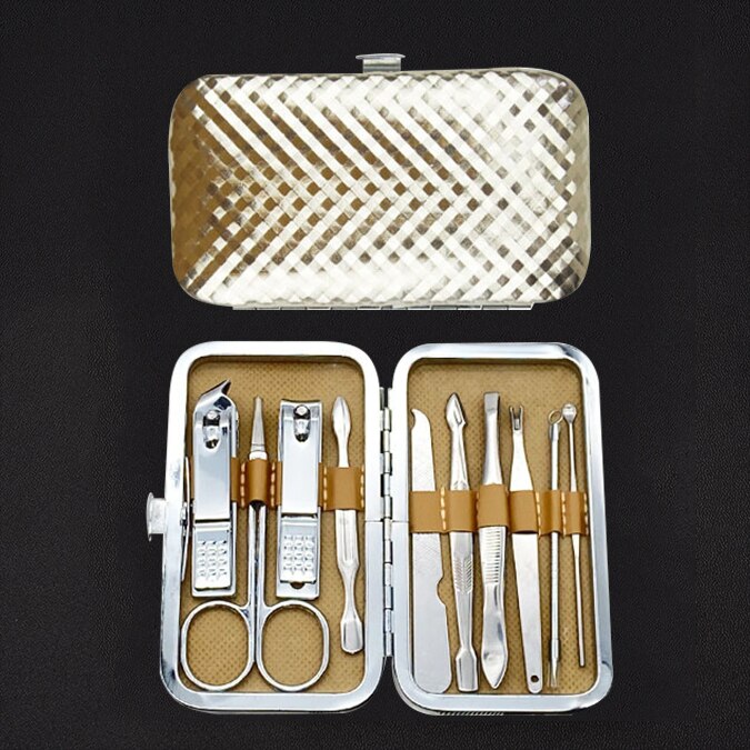 10 Stks/set Manicure Nagelknipper Set Rvs Nail Care Kit Clipper Earpick Grooming Pedicure Kit Mannen Vrouwen