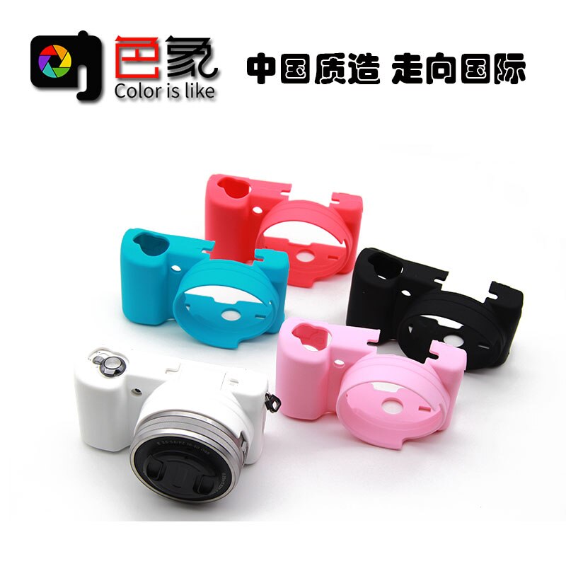 Zwarte Zachte Siliconen Rubber Camera Beschermende Body Cover Case Skin voor Sony Alpha A5100 A5000 16-50mm in 6 kleuren