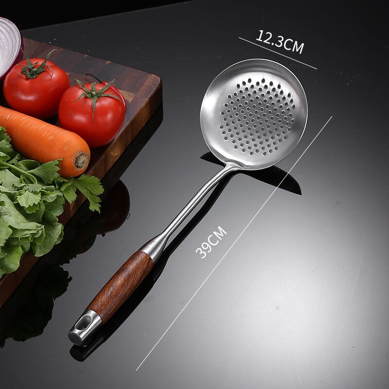 Stainless Steel Spatula and Soup Spoon Spatula Colander Anti-Scald Insulation Four-Piece Kitchen Set Kitchen Cooking Set: colander