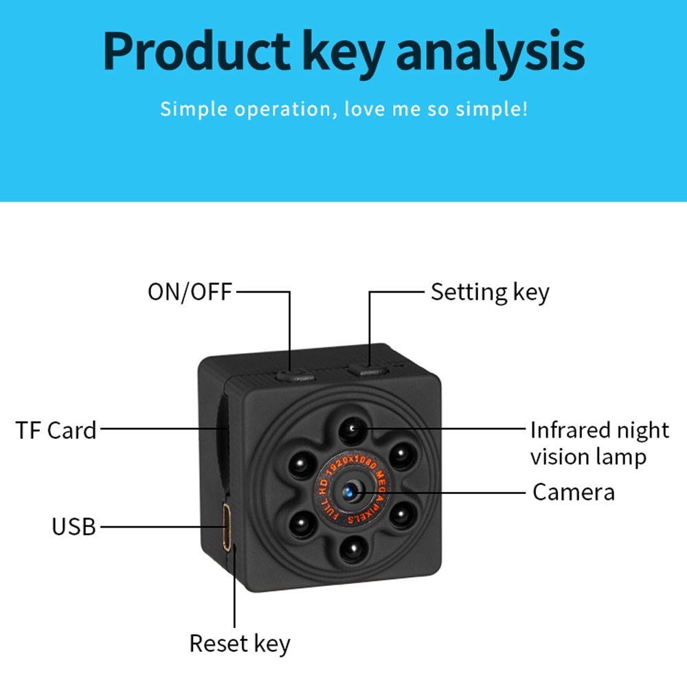 S1000 Mini Camera Portable 1080P Magnetic Suction Cameras IR Night Vision Video Camcorder Motion Sensor DV Recorder Camera