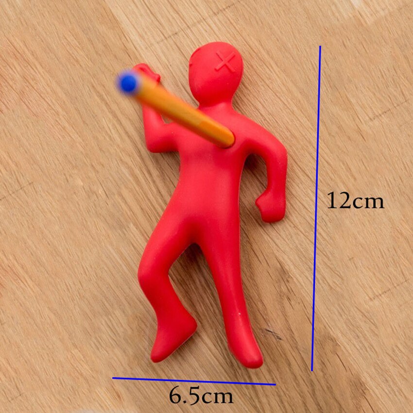 Red Man Funny Pen & Pencil Holder Stand Silicone Desk Organizer, Office Desk Accessories Pen Stand Desktop Organizer