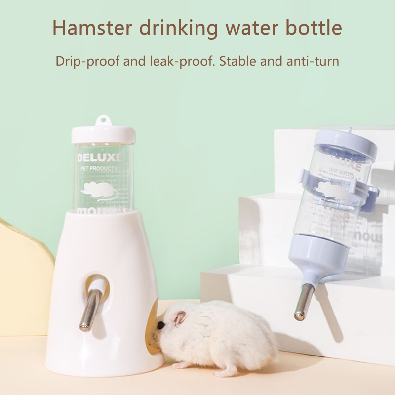 Kleine Ebene Kunststoff Wasser Flasche mit Ständer Halfter 2,7 unzen Kein Tropf Waterer für Hamster Guinea Schwein Kaninchen für Glas Panzer