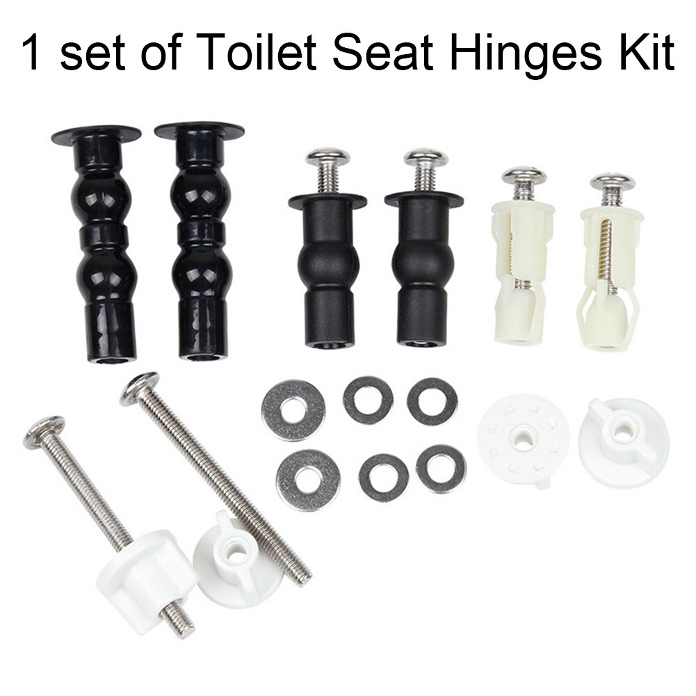 1/4inch Top Fixing Stainless Steel Bottom Mount Screws Hardware Bolts Toilet Seat Hinges Kit Easy Install Replacement Parts Nuts