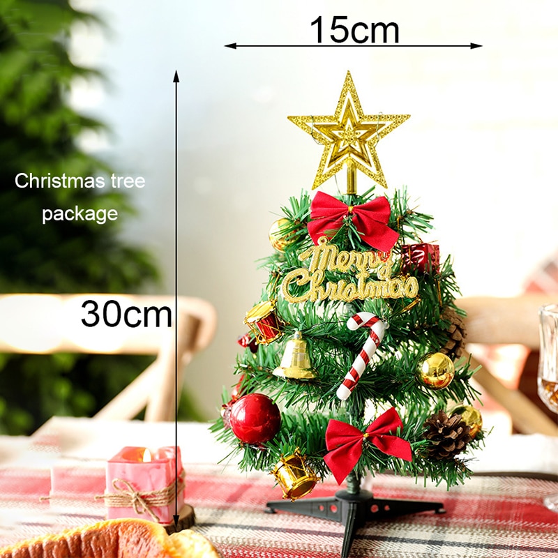 30Cm Mini Kerstboom Gadgets Bow Bells Pine Cone Kerst Desktop Jaar Decoraties: Default Title