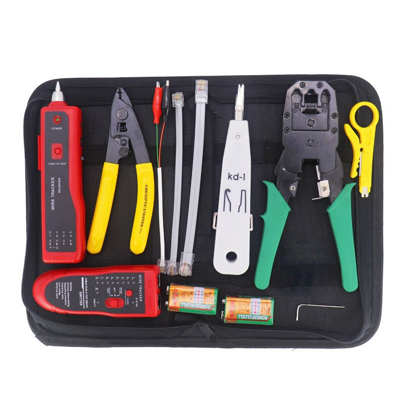 Network Repair Tool Kit Computer Maintaince Tools Cable Tester Tracker Lan Tools Wire Stripper Cutter RJ45 Crimper Pliers