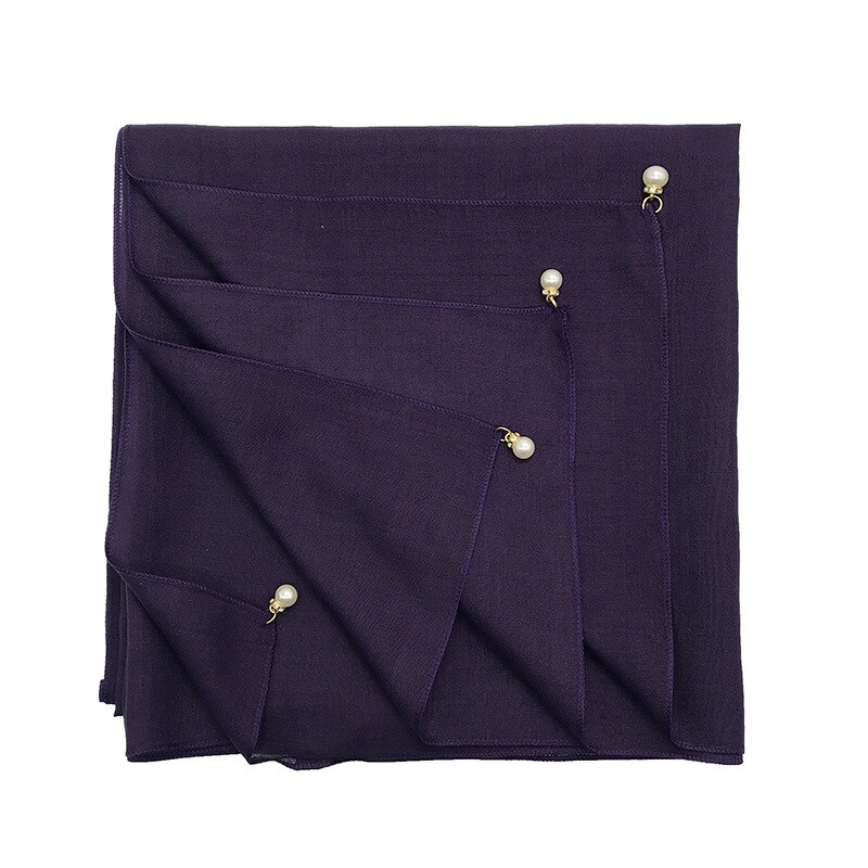 Vierkante hoofddoeken hangen grote parels dames moslim hijab viscose katoen maleisië hoofddoek tulband wrap 110 x 110cm