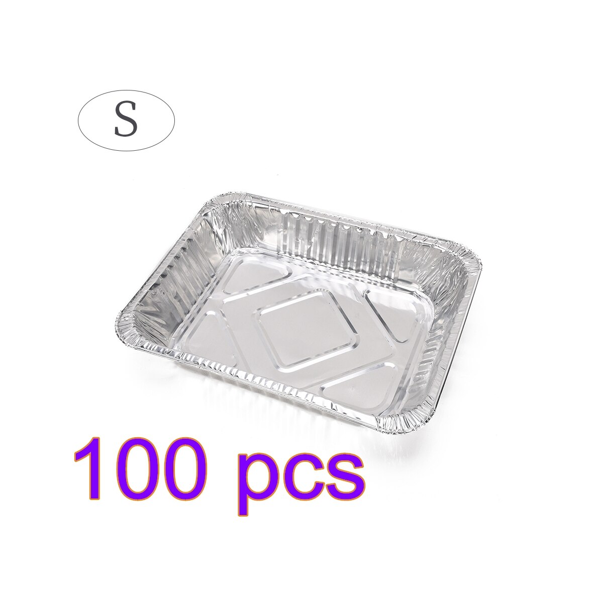 Bakblik barbecue doos rechthoekig aluminiumfolie lunchbox wegwerp fastfooddoos afhaalverpakkingsdoos huishoudelijk: 100 stuks