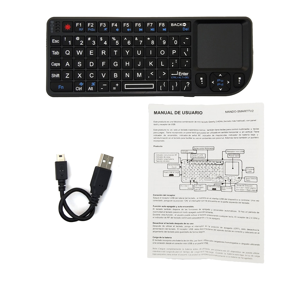 A8 ryska spanska engelska flygmus vit färg bakgrundsbelyst mini trådlöst tangentbord handhållen pekplatta för projektor tv pc