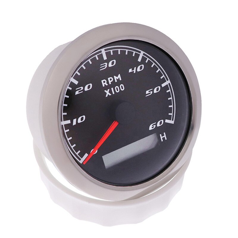 6000 rpm Tachometer Marine Tacho Meter Gauge With Red Backlight LCD Hourmeter Digital Tacho Meter Sensor