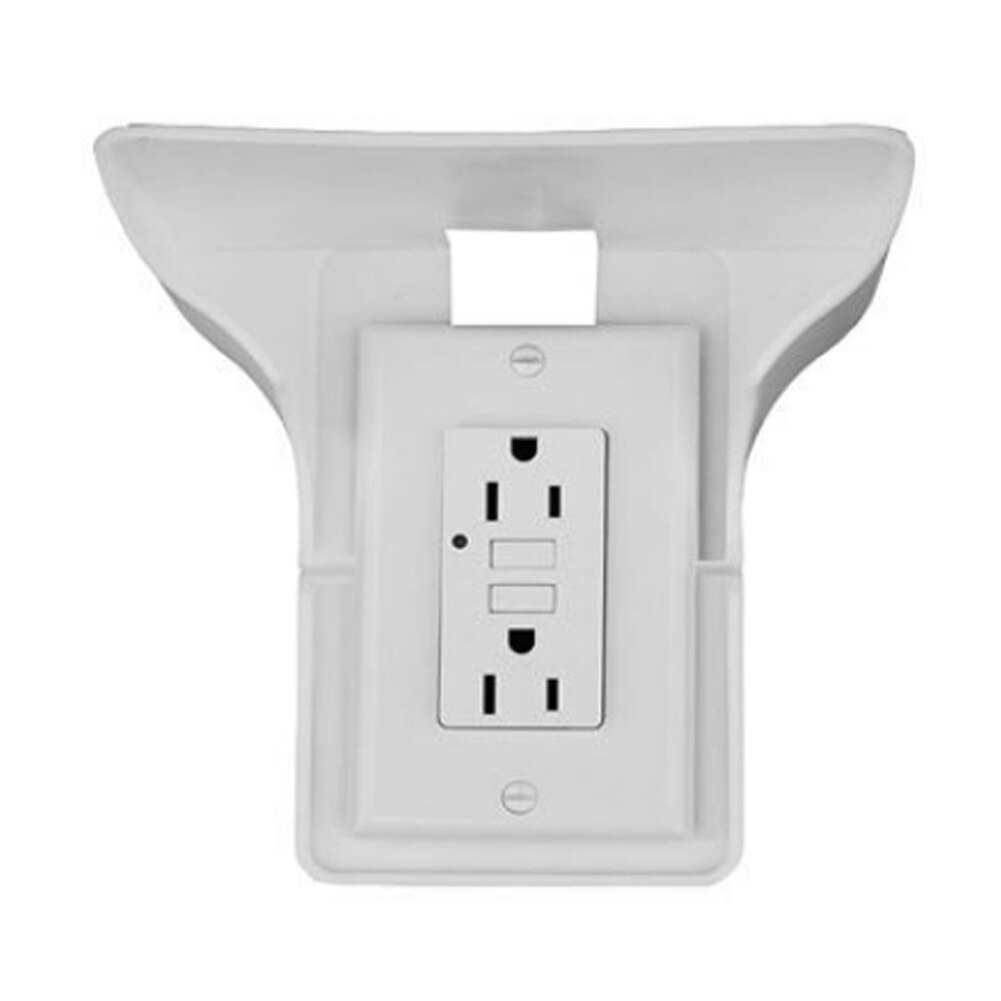 Single Wall Outlet Shelf for Kitchen Bathroom Bedroom Vertical Home Wall Shelf Organizer with Cord Management Channel for Outlet