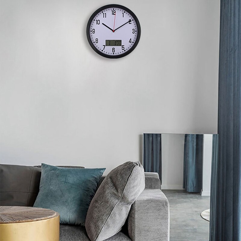 reloj De pared clásico De estilo clásico con pantalla De temperatura, reloj De plástico Digital moderno, reloj Retro De cuarzo, reloj De pared