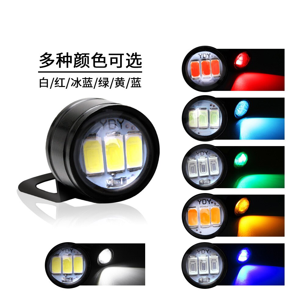 2 uds. Lámpara de ojo de halcón para motocicleta lámpara de fantasma-fuego información del componente información halcón Pedal LED espejo Flash lámpara 12V