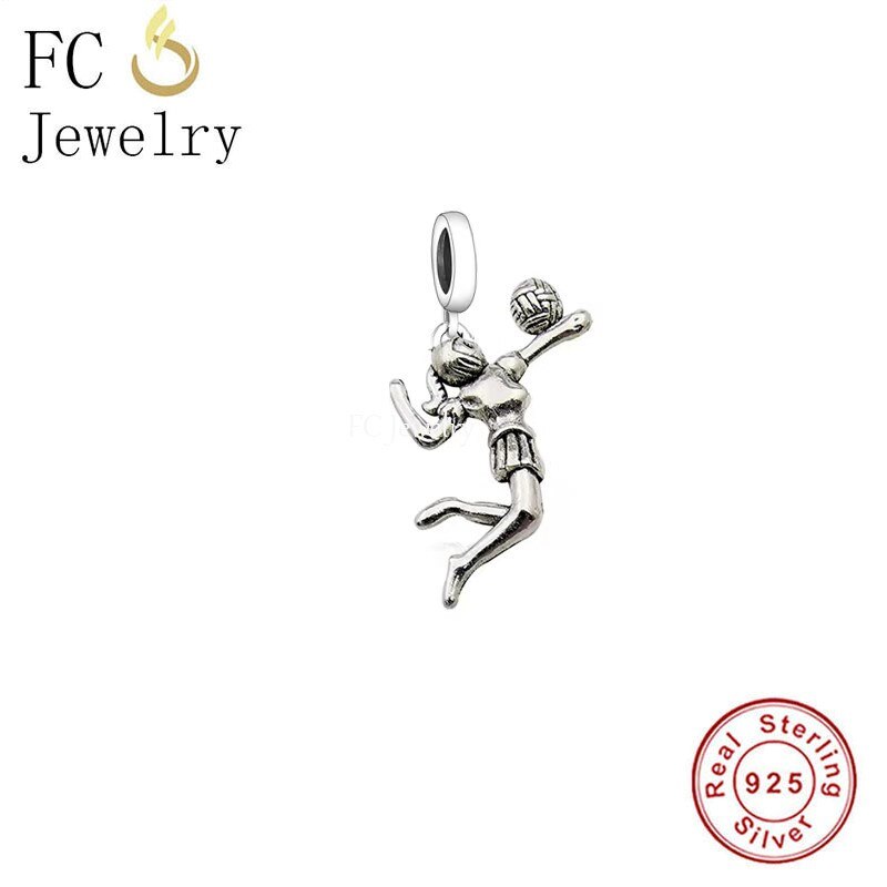 Fc jewelry passendes original-charm-armband mit 925 sterlingsilber-perlen in form eines tennisschlägers mit liebesmotiven, geeignet für damen.: Q2196
