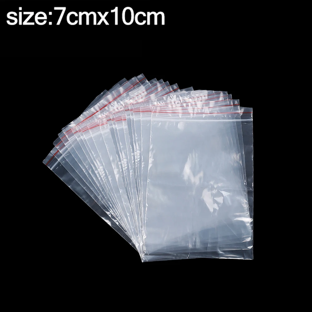 200/100Pcs Multi-Size Object Storage Bag Food Sealing Bag Resealable Transparent Plastic Bag Reclosable Vacuum Fresh Organizer: XL / Dark Khaki